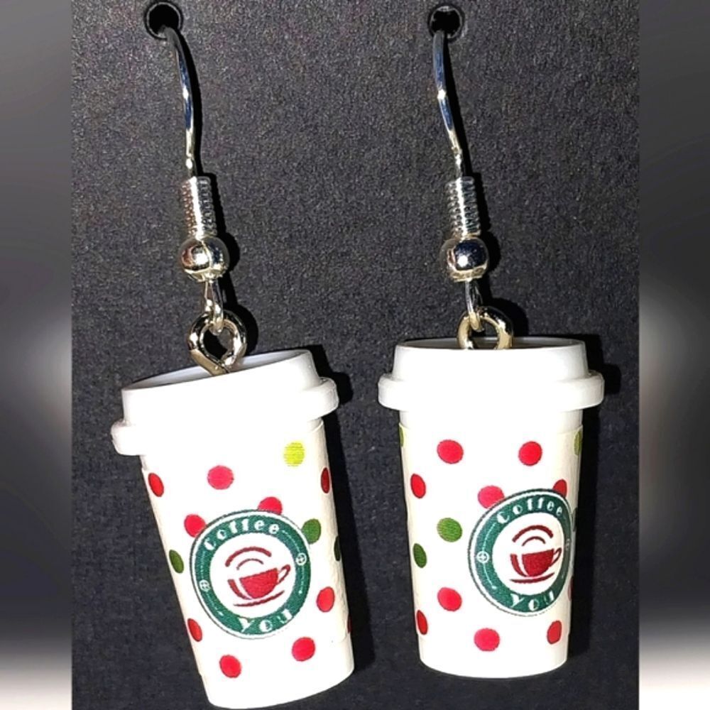 Super cute festive coffee cup earrings